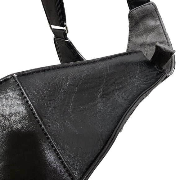 Espe Crossbody Shoulder Bag Black Vegan Leather Adjustable Strap Zip Pockets - Picture 11 of 16